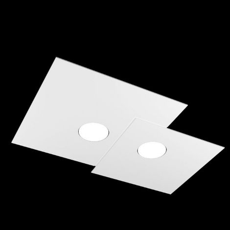 Plafonnier Carré Toplight 2 Lumières Plate Avec Douille Gx53, Structure Blanche, Design Moderne 50X35X3Cm (1/5)