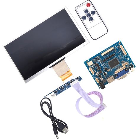 7-Zoll-LCD-TFT-Display 1024600 HDMI VGA Monitor-Bildschirm-Kit für Raspberry Pi 3/2 (1/5)