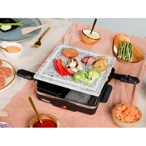 RACLETTE Partygrill mit Steinplatte eckig für 4 Personen - Steingrill 600Watt (1/5)
