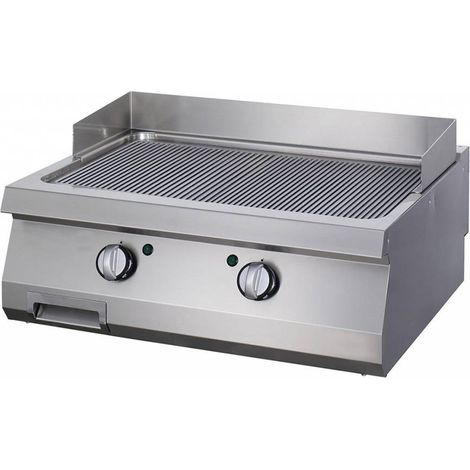 Heavy Duty Plaque de Gril - Rainuré - Double - Prof. 70 cm - Gaz - Maxima