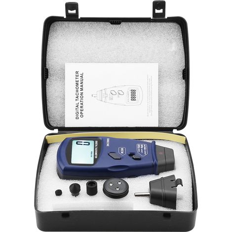 SM6236E Laser/Contact Tachometer 5 Digits 18 mm Digital LCD Tach Rotation Meter Tester