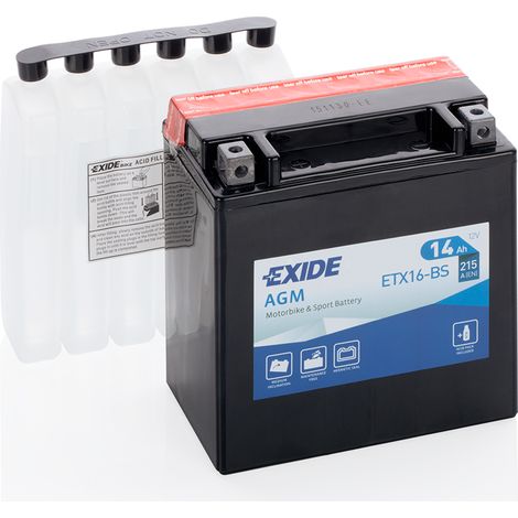 Batterie moto Exide ETX16-BS YTX16-BS 12v 14ah 215A