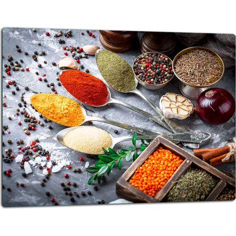 Planche à découper en verre 52x40 épices (1/5)