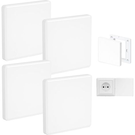 4 Pièces Plaques Murales Vierges, Plaques Murales Aveugles Encastrées, Couvercles En Plastique, 8,6 X 8,6 cm, DéCoration, Pour Prises Ou Interrupteurs Inutilisés (Blanc) (1/5)