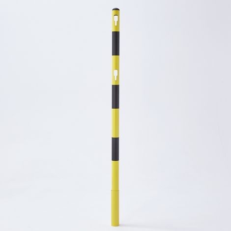 Potelet métal jaune et noir à sceller HT 150 cm (1/2)