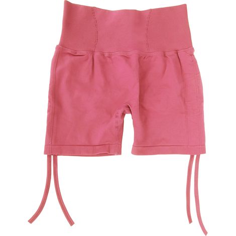 Collant de yoga taille haute effet liftant, short de sport sans couture à cordon pour femme M rose, idéal pour running et fitness. (1/5)