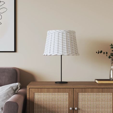 Abat-jour moderne, Lustre Abat de protection de lampe de bureau blanc Ø40x26 cm osier LKOWF38897 (1/5)