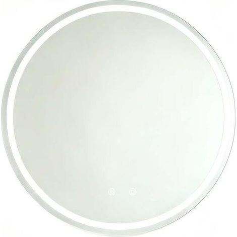 Espejo redondo de baño 60 cm con luz LED, antivaho, regulable, montaje en pared (1/5)
