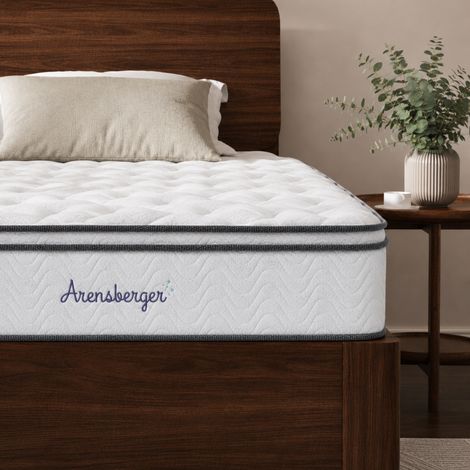 Arensberger Viktoria Taschen-Federkernmatratze 90x190cm - 25cm Höhe Topper Integriert H4, H3, H2 Misch-Härtegrad - Federkern-Matratze mit Memory Schaum + Öko-Tex Zertifikat