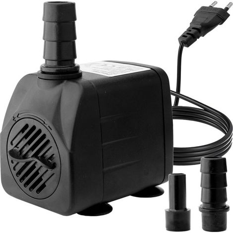 Pompe Eau Submersible, 10W 600L/H Pompe Aquarium Ajustable Ultra-Silencieux avec 4 Pieds de Ventouses pour Étang Poisson Fontaine Réservoir de Poissons 2 Buses (1/5)