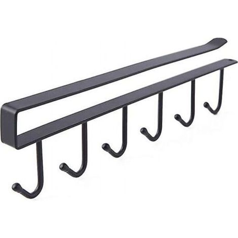 Porte manteaux de en fer avec crochets,étagère non perforée,porte manteaux multifonctions pour gadgets pour,noir (1/3)