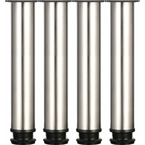Gambe per mobili regolabili, set da 4 – acciaio inox 304 – Altezza regolabile 300-315 mm – Base in ABS resistente all'usura -Crezuo