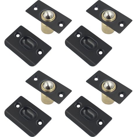 Set mit 4 Ersatz-Kugelverschlüssen für Schranktüren, Türbeschläge aus Edelstahl, doppelt verstellbar, robust, zum Einstecken, für Innentüren von Speisekammern. (1/5)