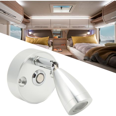 ALFU Projecteur LED 12V - 24V pour camping-car, lampe de lecture tricolore 3500K, lampe pour bateau (Pack d'accessoires (4 pièces)1 + Manuel d'instructions1 + Pack d'accessoires (6 pièces)1) (1/5)