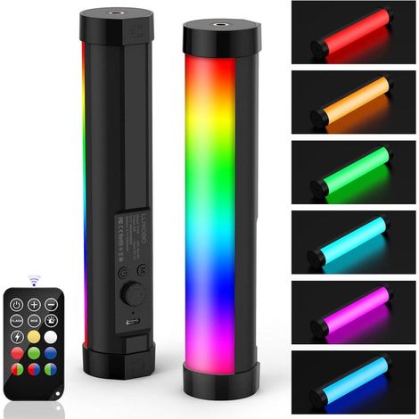 Lampe P nomade – P100 20cm RGB Video Tube LED Light Baton Lumineux Magnetic Rechargeable Lightstick (1/5)