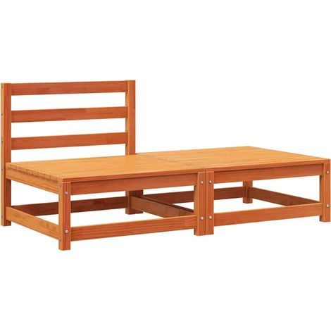 Maison Exclusive - Gartensofa ohne Armlehnen mit Fußhocker Wachsb