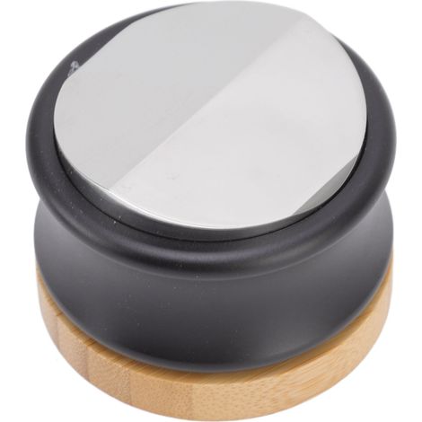 Distributeur de café en acier inoxydable, tête double ajustable avec base en bambou 58,5mm