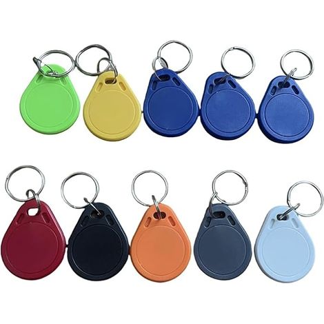 Lot de 10 clés MF Classic 1K RFID 13,56 MHz ISO14443A pour contrôle d'accès d'entrée de porte d'hôtel, 10 pièces (mixte) (1/5)