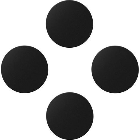 4 schlanke Metall-Handyhalterungsplatten mit Klebefläche für magnetische Autohalterungen, Schwarz, 4 runde