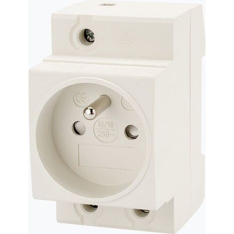 Prise Modulaire - 2P+E - 16 A - 230 V - 50 Hz - Bornes À Vis 5 mm - Pour Rail DIN - Boîtier Électrique (1/3)