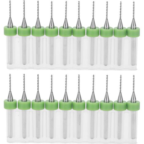 Ensemble de 20 forets pour circuits imprimés en acier au tungstène allié, outil de perçage vertical micro-torsionnel (1/5)