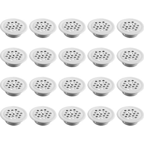 20 Pcs 20mm Flat Round Stainless Steel Air Vent Grille for Caravan Bathroom Kitchen Cabinet Air Vent Hole Circulating Moisture Proof (1/5)