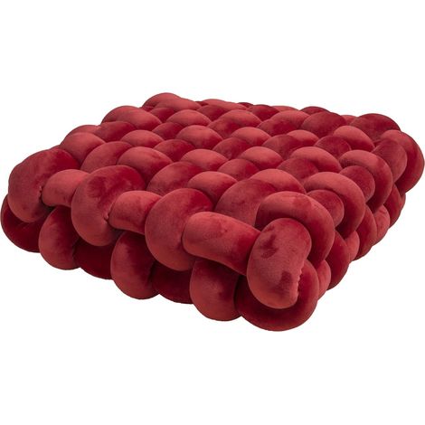 Coussin Nœud Carré - Décor Intérieur Main - 30 x 30 x 6 cm - Tissu Peluche - Pour Canapé Chaise Lit - 1 Pièce (1/5)