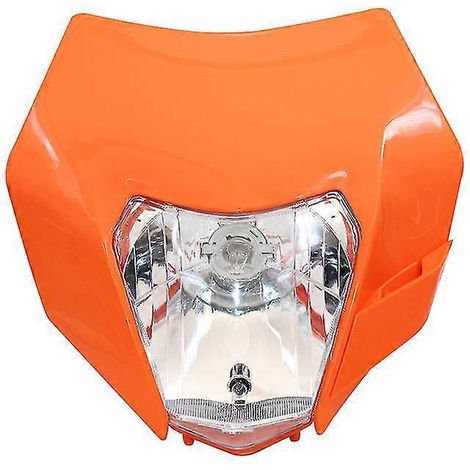 Phare Supermoto universel pour moto KTM SXF, EXC, XCF, SMR 150 à 450 cm³ enduro, dirt bike, motocross, halogène - Orange (1/4)