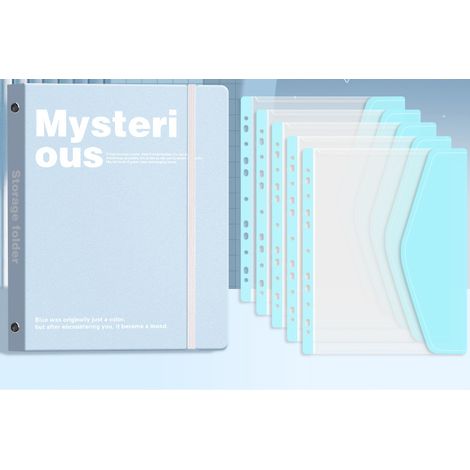 (1 pièce) A4 classeur à feuilles mobiles livre de données poreux sac de rangement de papier de test étudiant simple dossier de bureau livre de range (1/5)