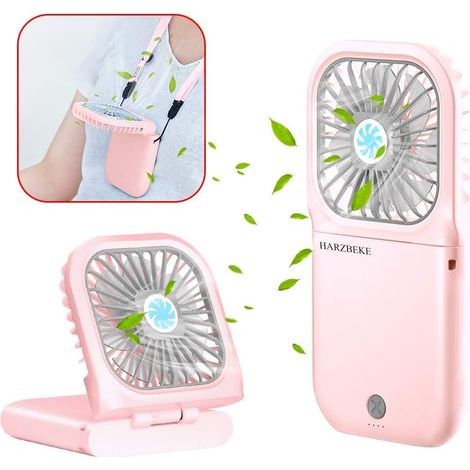 Ventilateur portable petite batterie de ventilateur 3000mah, USB 180 ° ventilateur de bureau Personnel Bureau / maison / extérieur / camping (1/5)