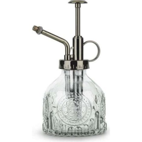 Vintage-Gießkanne aus Glas, 16,5 cm hoch, mit Pumpaufsatz, auslaufsicherer Düse mit feiner Zerstäubung für Gartenpflanzen, Blumen und Reinigungsmittel – Weiß (1/5)