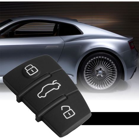 Coque Housse Clavier 3 Boutons pour Clé Voiture Audi A3 A4 A6 A8 TT Q7 S6, Étui Protection Silicone avec Coque Rigide, Accessoire Auto Noir (1/5)
