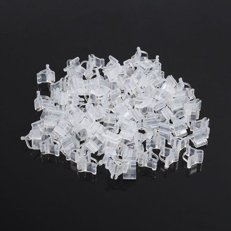 Clip de greffage pour semis de tomate et aubergine – 100 pièces en plastique transparent – Taille 1,00 x 1,60 x 1,70 cm – Augmente le taux de survie des greffes - 100pcs
