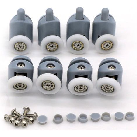 Set mit 8 Duschkabinentürrollen (23 mm)