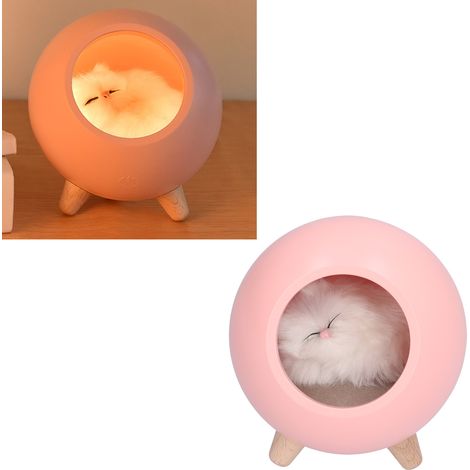 Dekorative Lampe fürs Mädchenzimmer, USB-aufladbar, dimmbar, Katzen-Nachtlicht. (1/5)