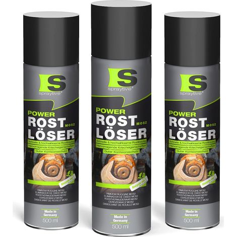 Spraytive 3x 500ml Power Rostlöser MoS₂ – Kriechöl mit Festschmierstoff – Rostentferner, hochkriechend & korrosionsschützend (1/5)