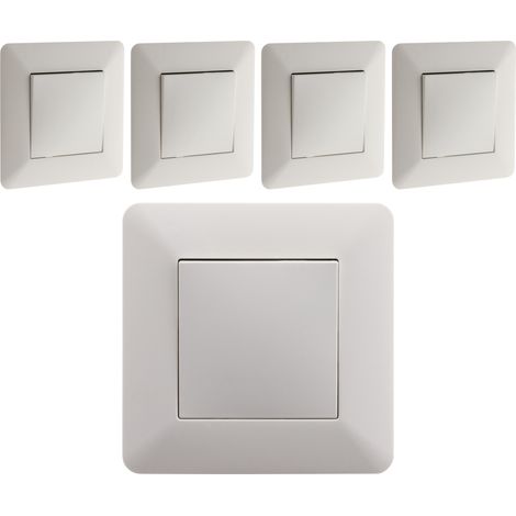Lot de 5 interrupteurs va et vient 10A - Blanc - Artezo - Zenitech
