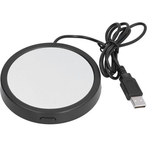 Dessous de verre à température constante, alimenté par USB, chauffe-tasse à lait, pour la maison, le bureau et la cuisine, noir (1/5)