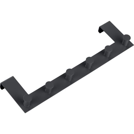 WENKO Metall Türgarderobe Celano in Schwarz 39 x 11 x 5,5 cm (1/5)