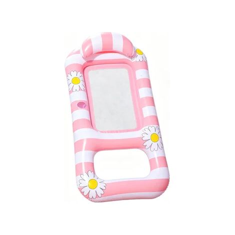 (Rose) Bouée gonflable pour piscine, transat de natation pour adultes, convient pour la plage et le jardin. (1/4)