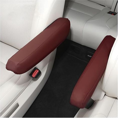 2 Pièces Housse D'accoudoir De Voiture, Couverture Cuir Microfibre D'accoudoir De Siège Avant Voiture, Couverture Pour Console Centrale D'accoudoir Voiture, Accessoires Automobiles(Rouge) (1/5)