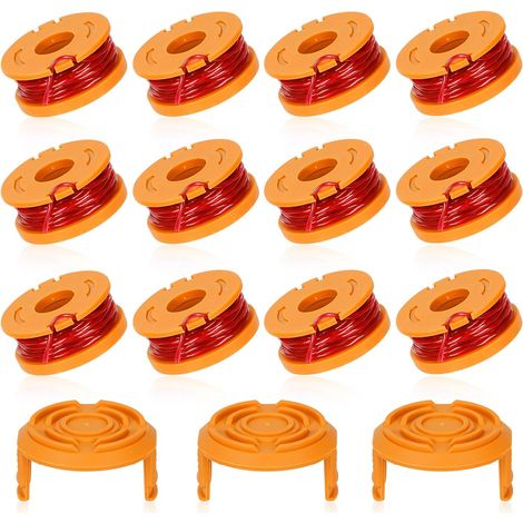 Pack de 12 Bobines Fil Coupe Bordure 3m - Compatible avec Coupe Bordure WORX WA0010, Ø1.65mm, Remplacement Facile (1/5)