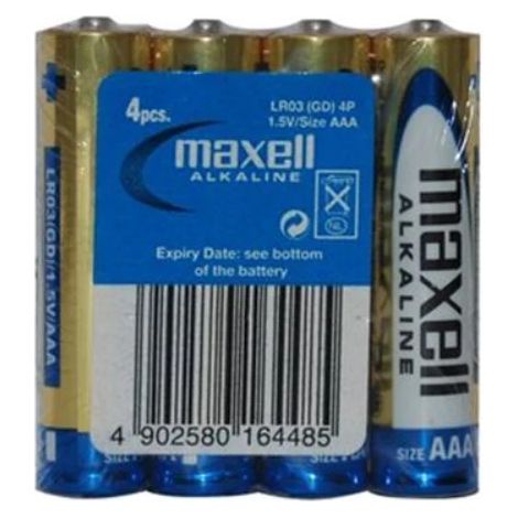Set mit 4x Alkaline-Batterien AAA Maxell 1,5 V