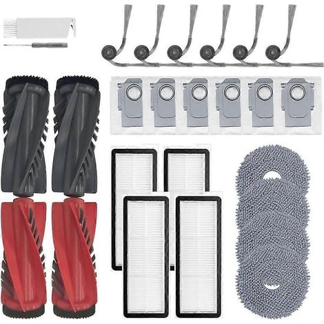 Accessoires pour Roborock Qrevo Curv/Curv S5X/Edge/Edge S5A : brosse principale, lingettes de nettoyage, filtres HEPA, sacs à poussière (1/5)
