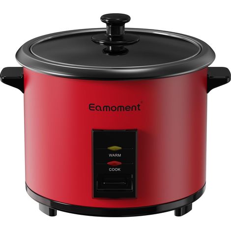 1.8L 700W cuiseur à riz et insert vapeur noir cuire 1-10 personnes marmite à revêtement antiadhésif, cuillère à riz et tasse à mesurer, couvercle en verre (1/5)