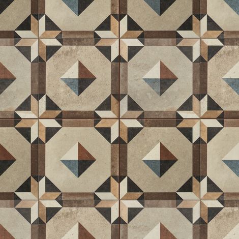 Carrelage Vintage effet Carreau ciment Multicolore Sidon 33x33x0,95 cm Trevora - Sol et mur intérieur (vendu par carton de 1,09 m²) - RO'MA CARRELAGE (1/3)