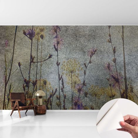 Carta da parati autoadesiva - Fotomurale adesivo - soggiorno moderno - resistente - Fiori di campo 416x254 cm (1/5)