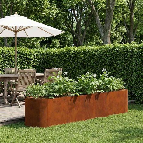 vidaXL Jardin surélevé Acier patiné 200 x 40 x 40 cm