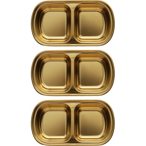 Plato Para Salsas - Acero Inoxidable - 4 Compartimentos - Para Salsa De Soja Tomate Vinagre Sal Azúcar Especias - Uso Doméstico Y Exterior - 1 Unidad (1/5)