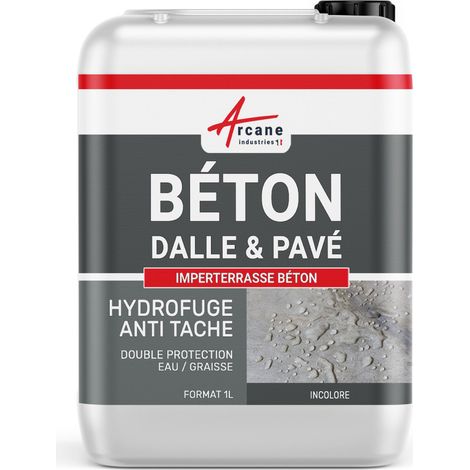 Arcane Industries – Imperméabilisant hydrofuge oléofuge pour béton et pierre – 1 L – Protection contre l'humidité et les taches – Application facile au rouleau (1/3)
